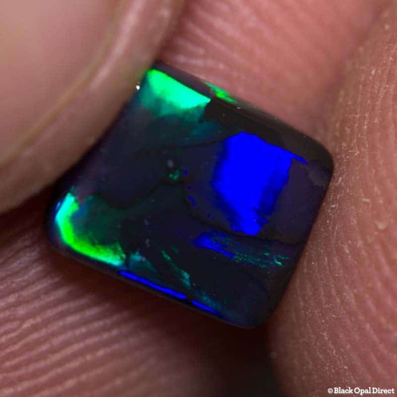 1.09 ct black opal cushion cut 8x6.5x2mm