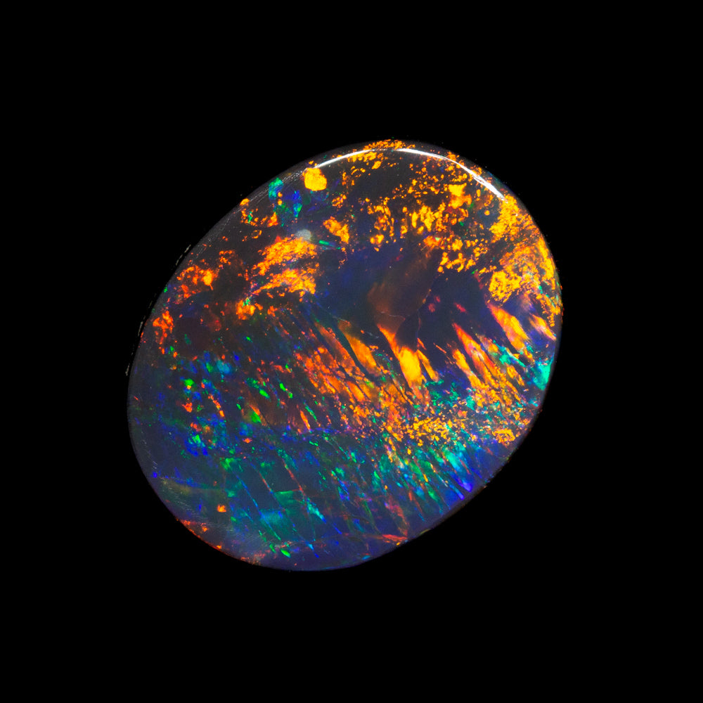 1.13 ct gem black opal 9x7.3x2.5mm