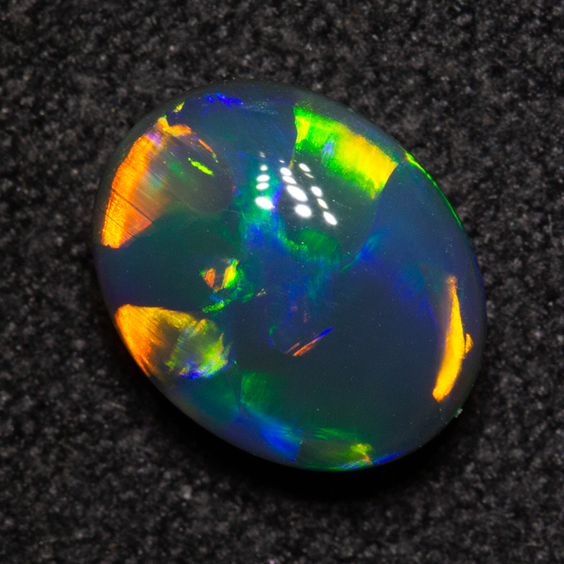 1.22 ct gem black opal 8.2x6.7x3.7mm