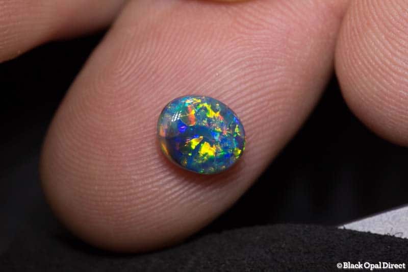 1.24 ct gem black opal 8x6.5x4mm