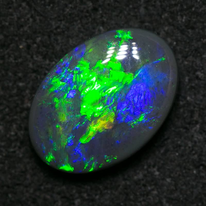 1.25 ct gem black opal 9x6.5x3mm