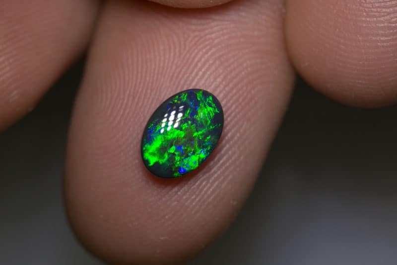 1.25 ct gem black opal 9x6.5x3mm