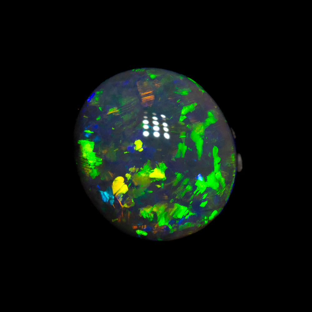 1.28 ct gem black opal 7.3x6.6x4mm