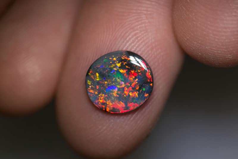 1.32 ct gem black opal 10.5x9.5x2mm