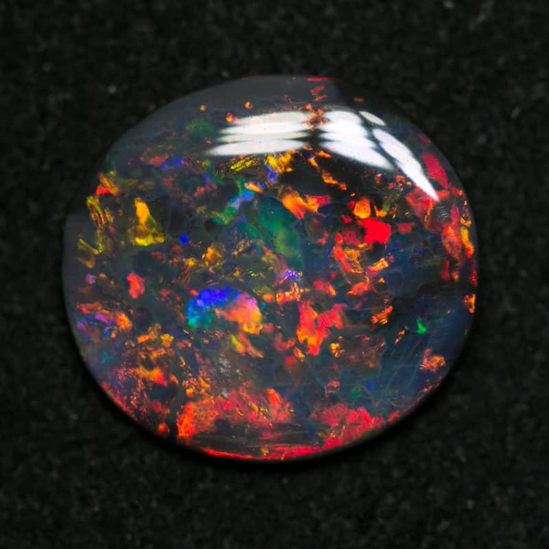 1.32 ct gem black opal 10.5x9.5x2mm