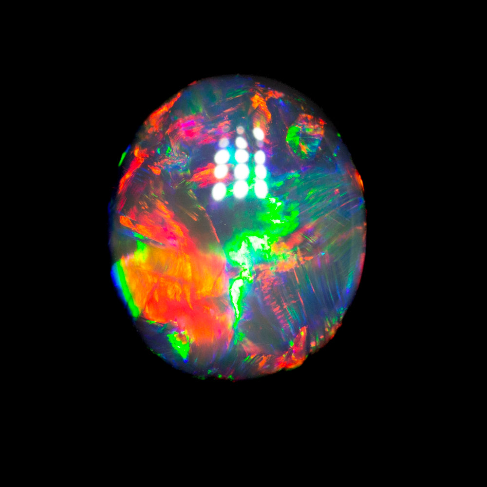 1.54 ct gem black opal 8.2x6.9x4.1mm