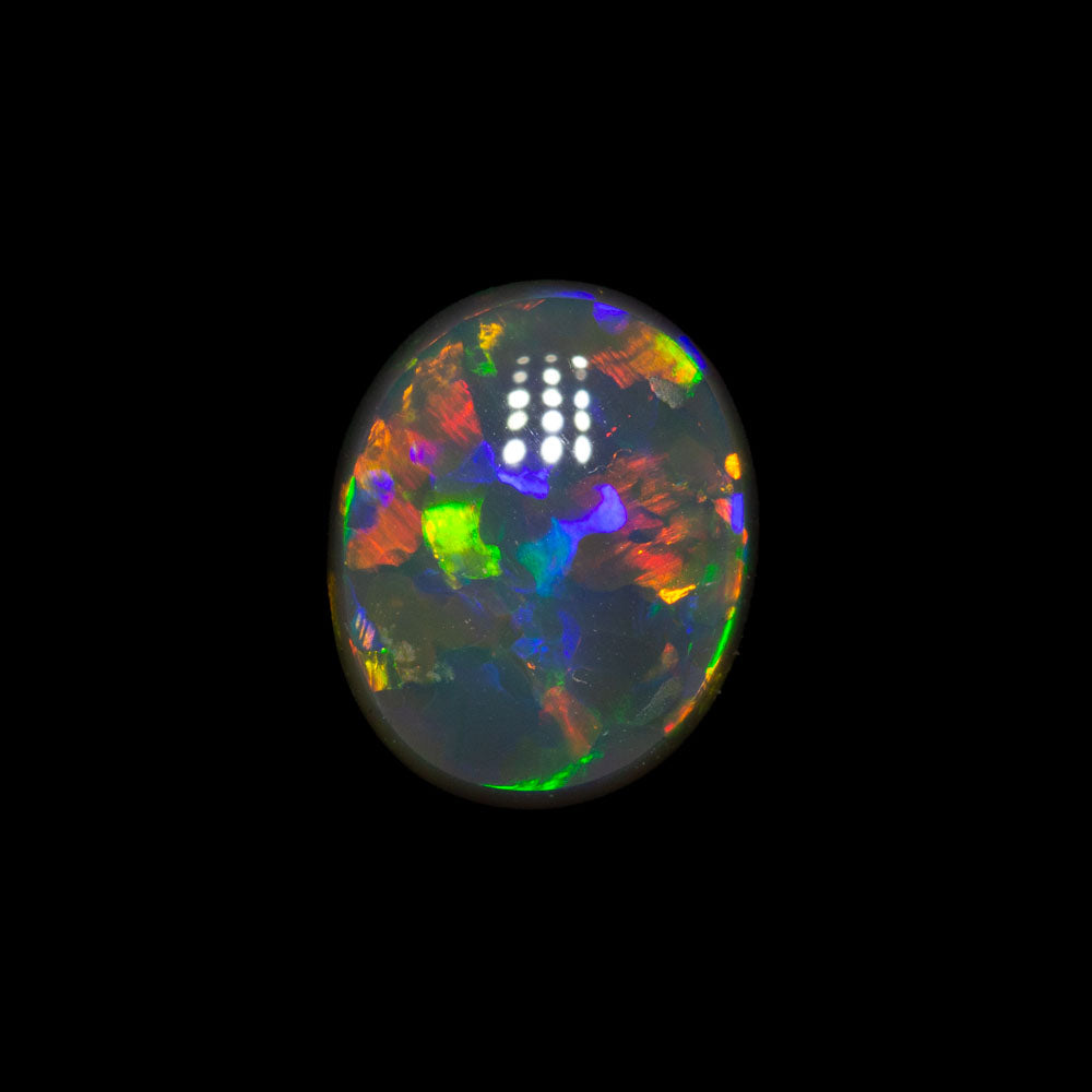 1.57 ct gem black opal 8.4x6.9x4.2mm