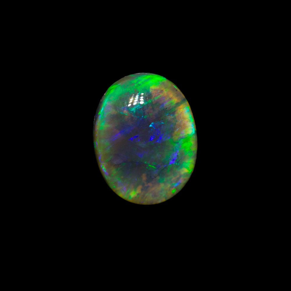1.60 ct black crystal opal 9.1x7.2x3.8mm