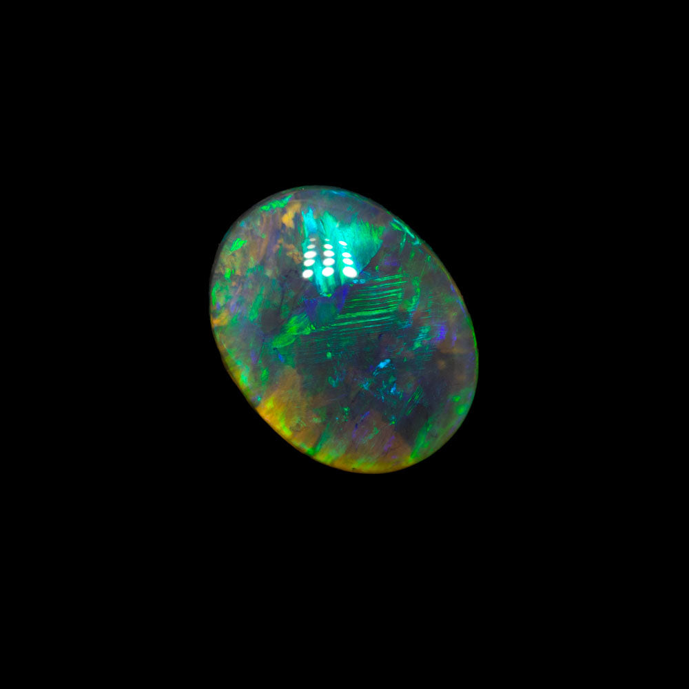 1.60 ct black crystal opal 9.1x7.2x3.8mm
