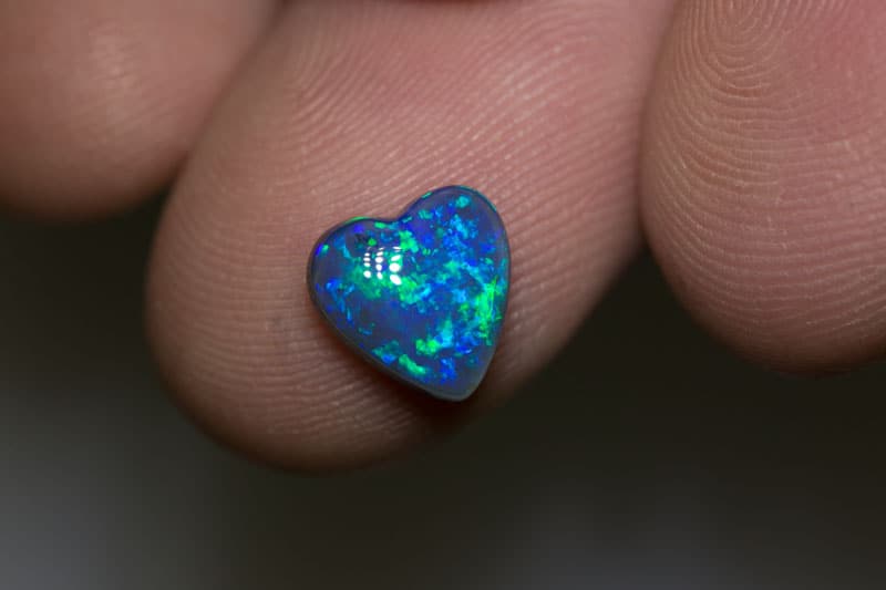 1.61 ct black opal heart 8.5x8x4mm