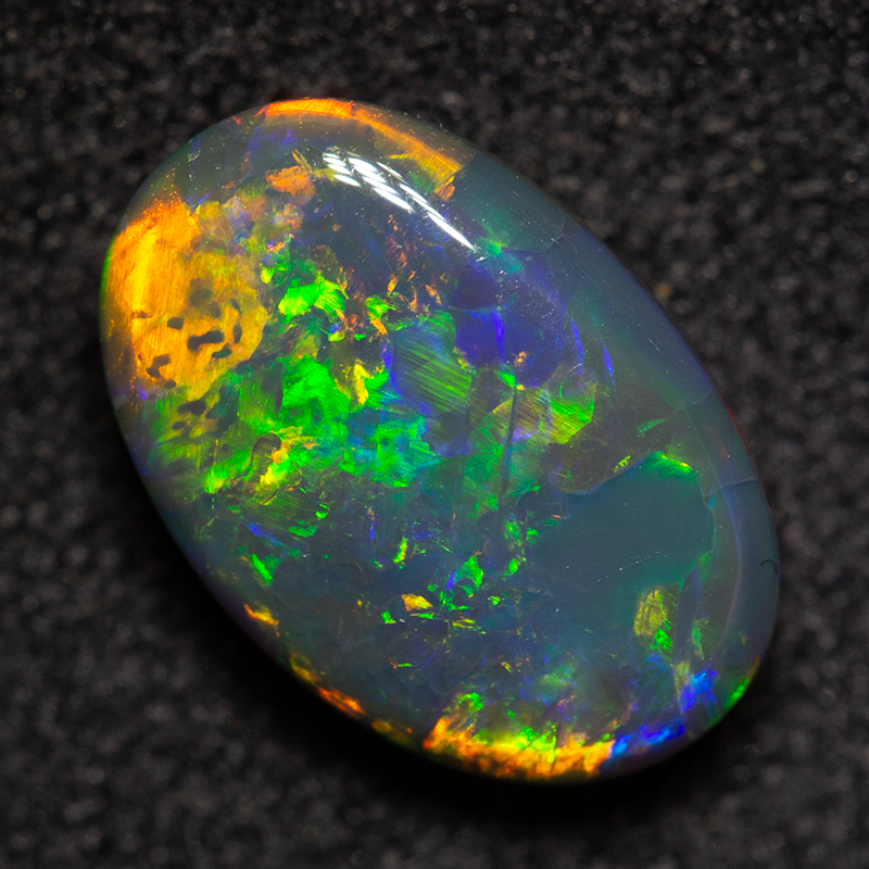 1.65 ct gem black opal 9.5x6.5x3.5mm
