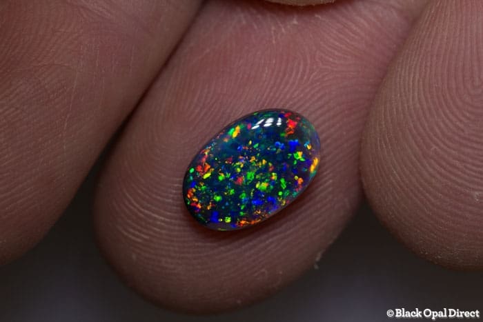 1.70 ct black opal pinfire pattern gem 11 x 7x3mm
