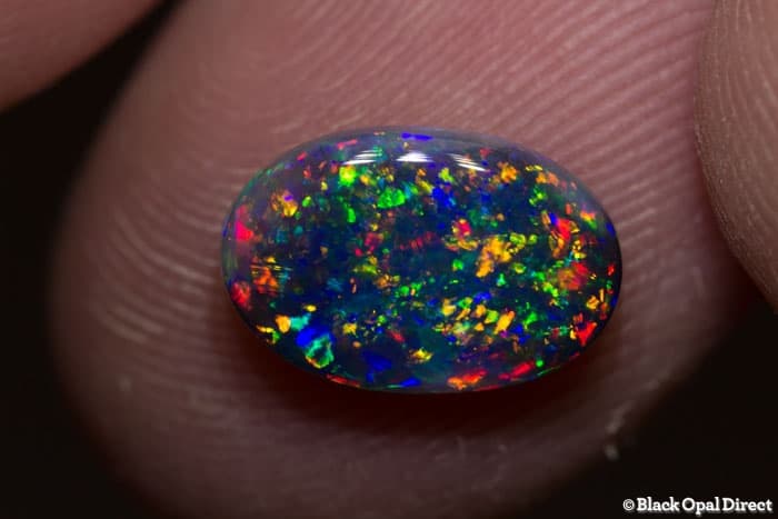 1.70 ct black opal pinfire pattern gem 11 x 7x3mm