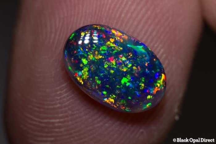 1.70 ct black opal pinfire pattern gem 11 x 7x3mm