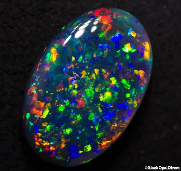 1.70 ct black opal pinfire pattern gem 11 x 7x3mm
