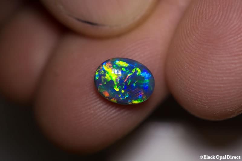 1.71 ct gem black opal 9.5x7x4mm