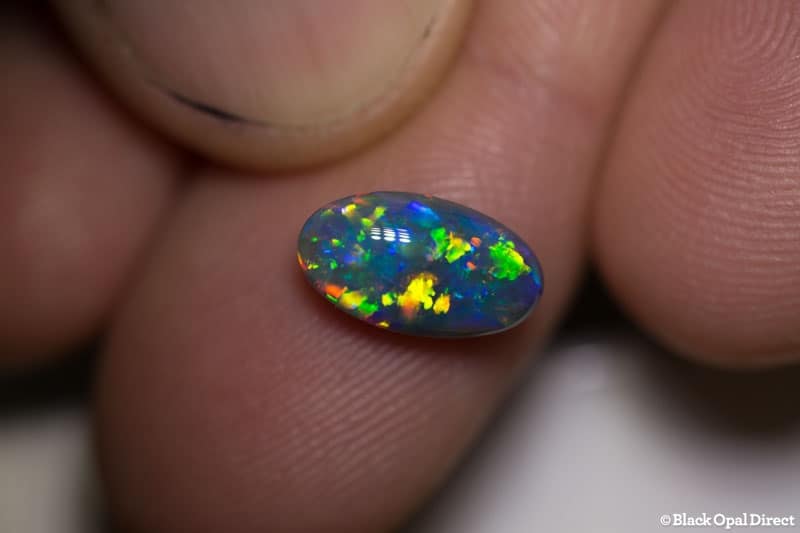1.91 ct gem black opal cloverleaf pattern
