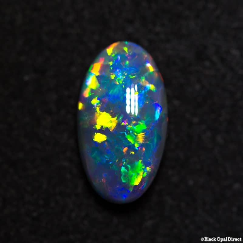 1.91 ct gem black opal cloverleaf pattern
