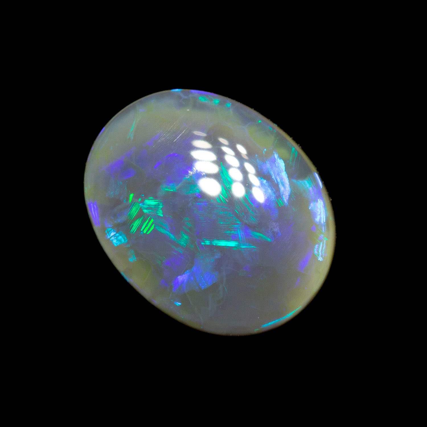 1.95 ct black crystal opal 10.1x8.2x3.9mm