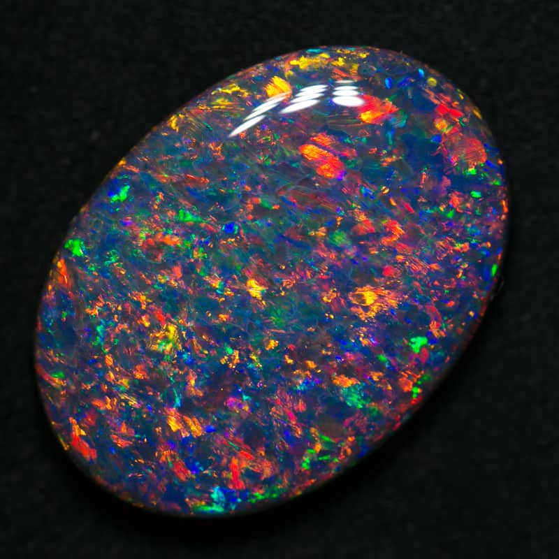 11.43 ct gem black opal 22x16x5mm