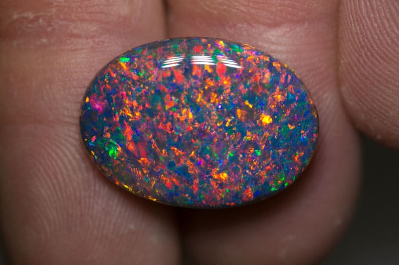 11.43 ct gem black opal 22x16x5mm