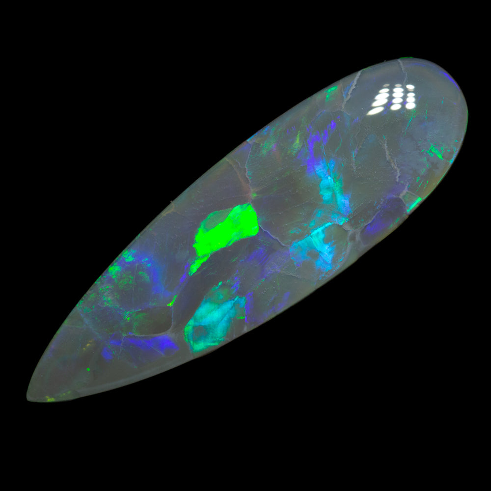 12.91 ct dark opal 34x10.4x5.4mm