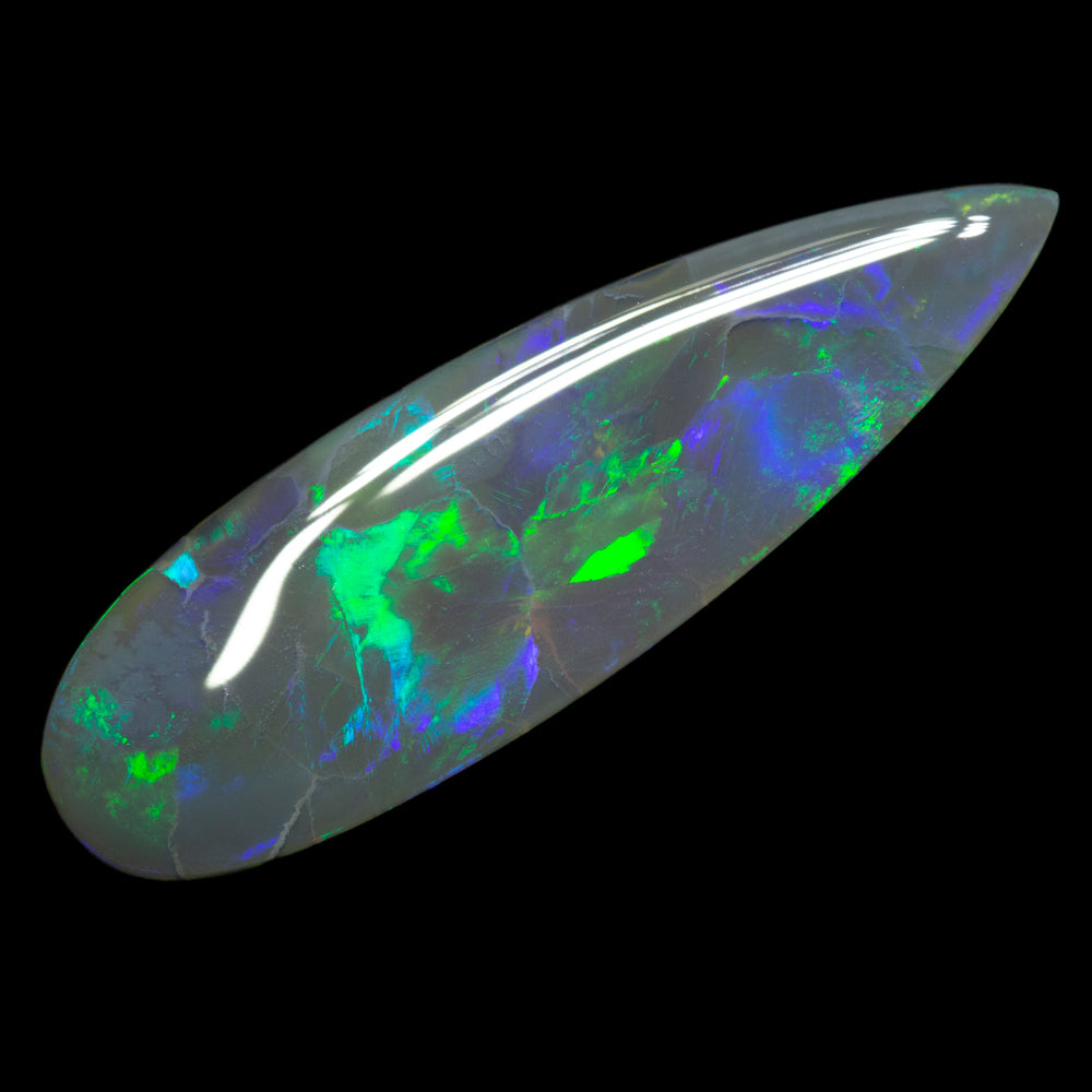 12.91 ct dark opal 34x10.4x5.4mm