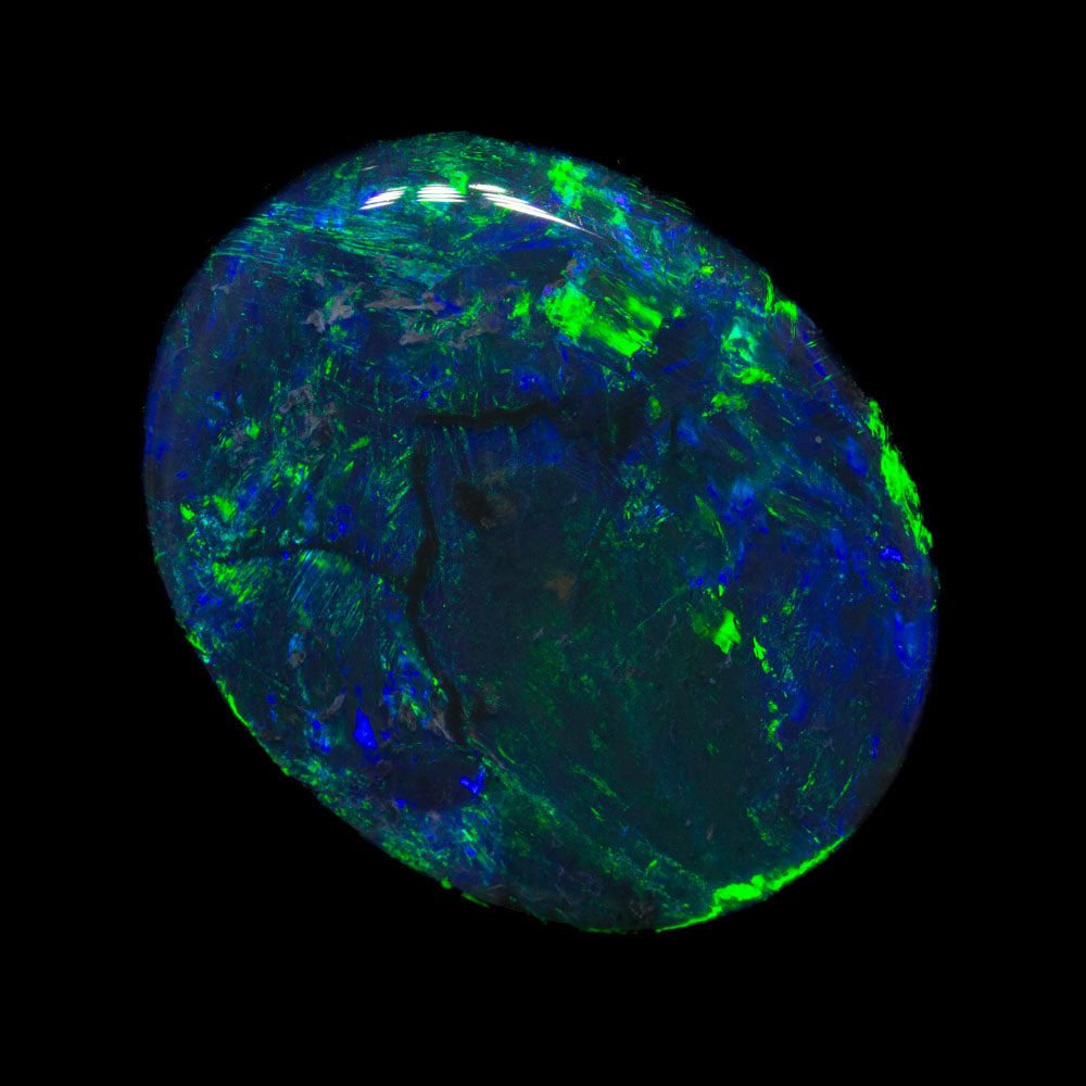14.59 ct gem black opal 22x17.8x5.3mm