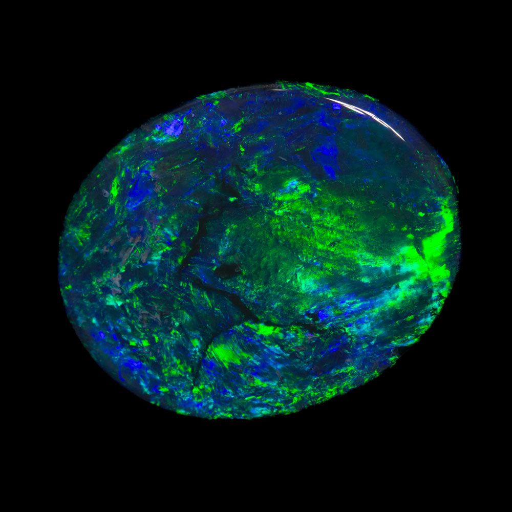 14.59 ct gem black opal 22x17.8x5.3mm