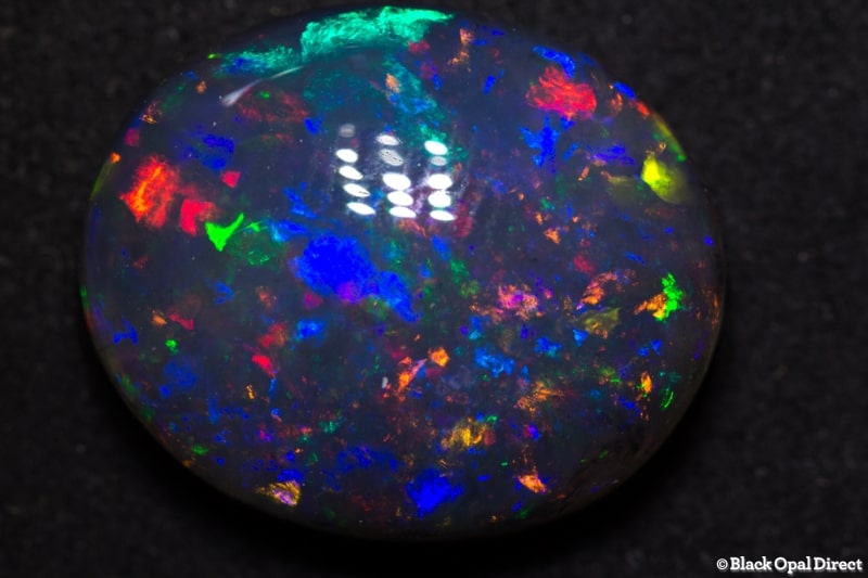14.73 ct gem black crystal opal 19x16x8mm