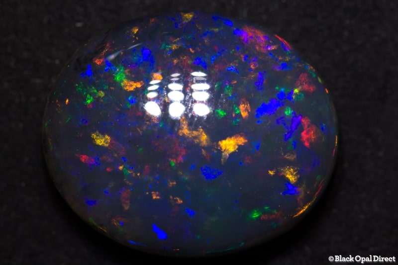 14.73 ct gem black crystal opal 19x16x8mm