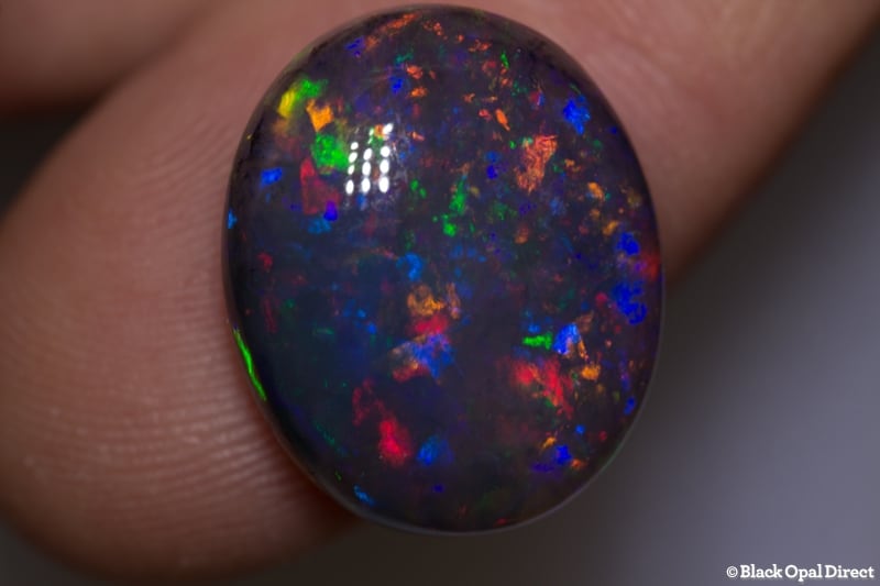 14.73 ct gem black crystal opal 19x16x8mm