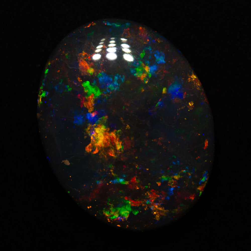 15.83 ct gem black opal 22.2x17.5x6.3mm