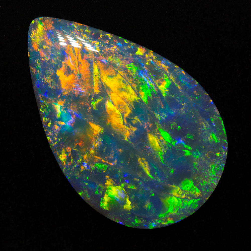 15.90 ct gem black opal 34x21.6x3.7mm
