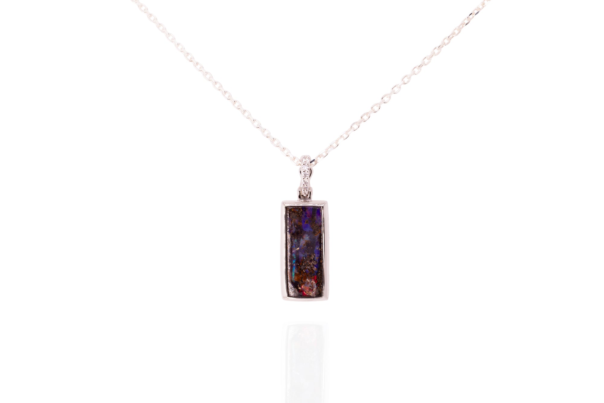 Sterling Silver 2.05 ct Boulder Opal Pendant