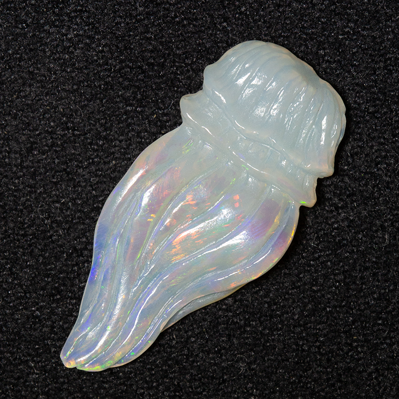 2.28 ct white opal carving 21x9.5x2.5mm