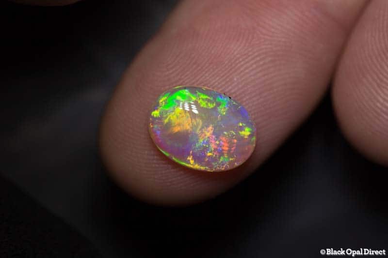 2.36 ct double sided gem crystal opal 12 8.5x3mm