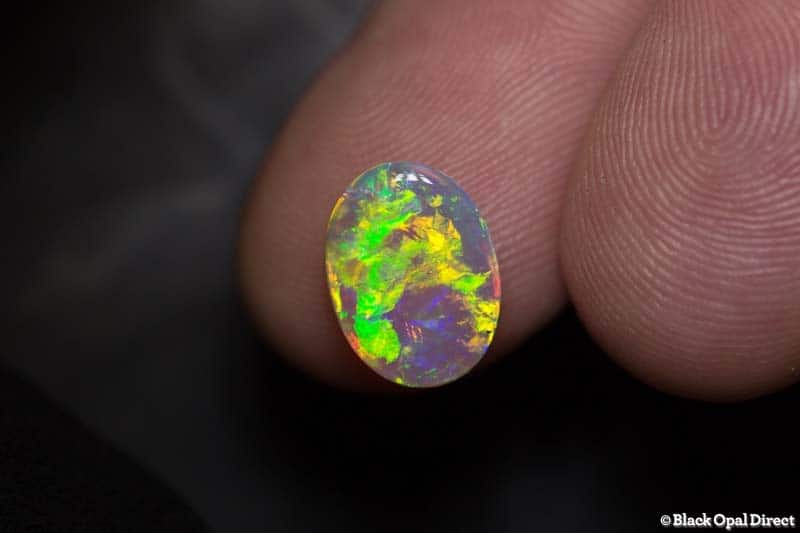 2.36 ct double sided gem crystal opal 12 8.5x3mm