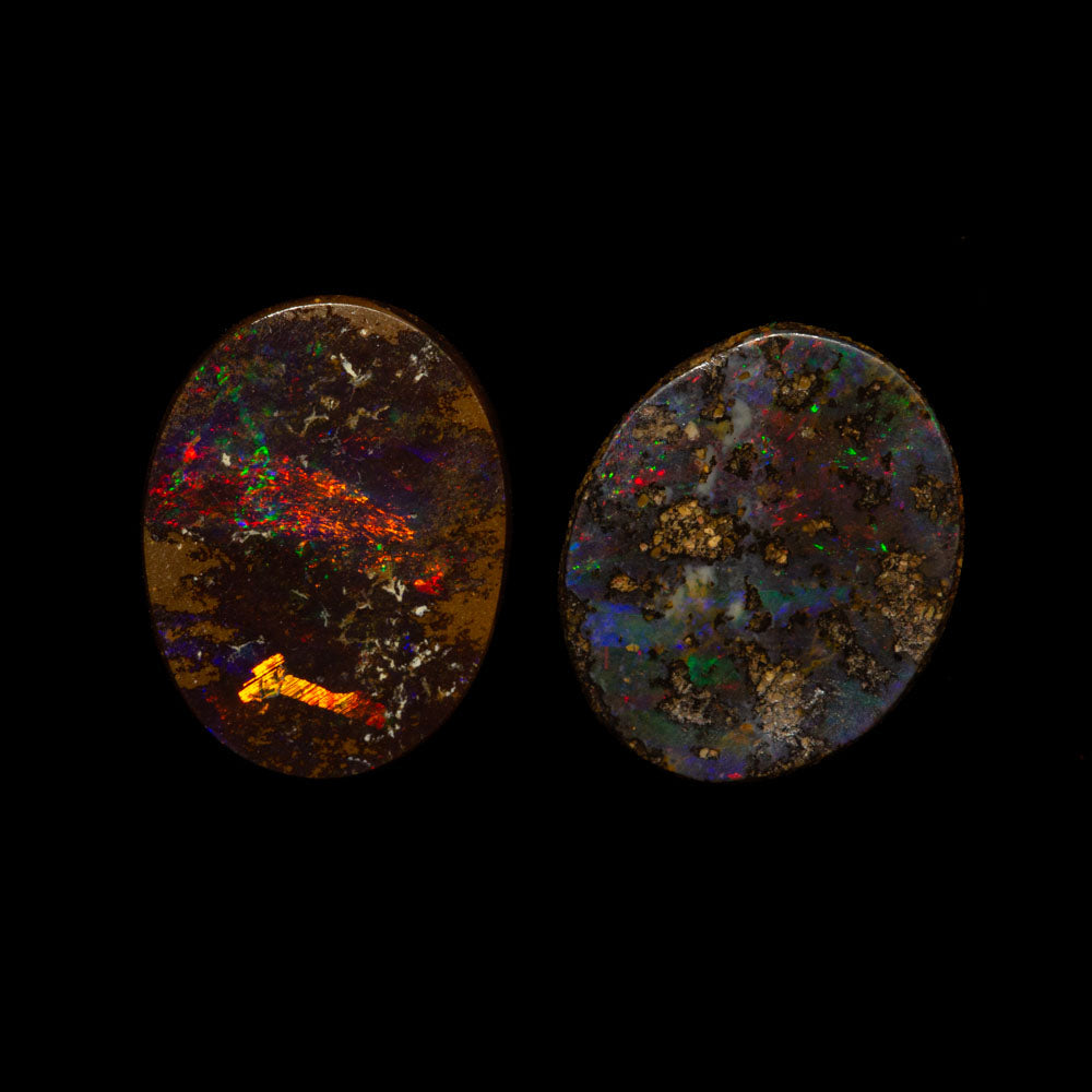 2.39 ct boulder opal pair 8.6x7.1x2.5mm