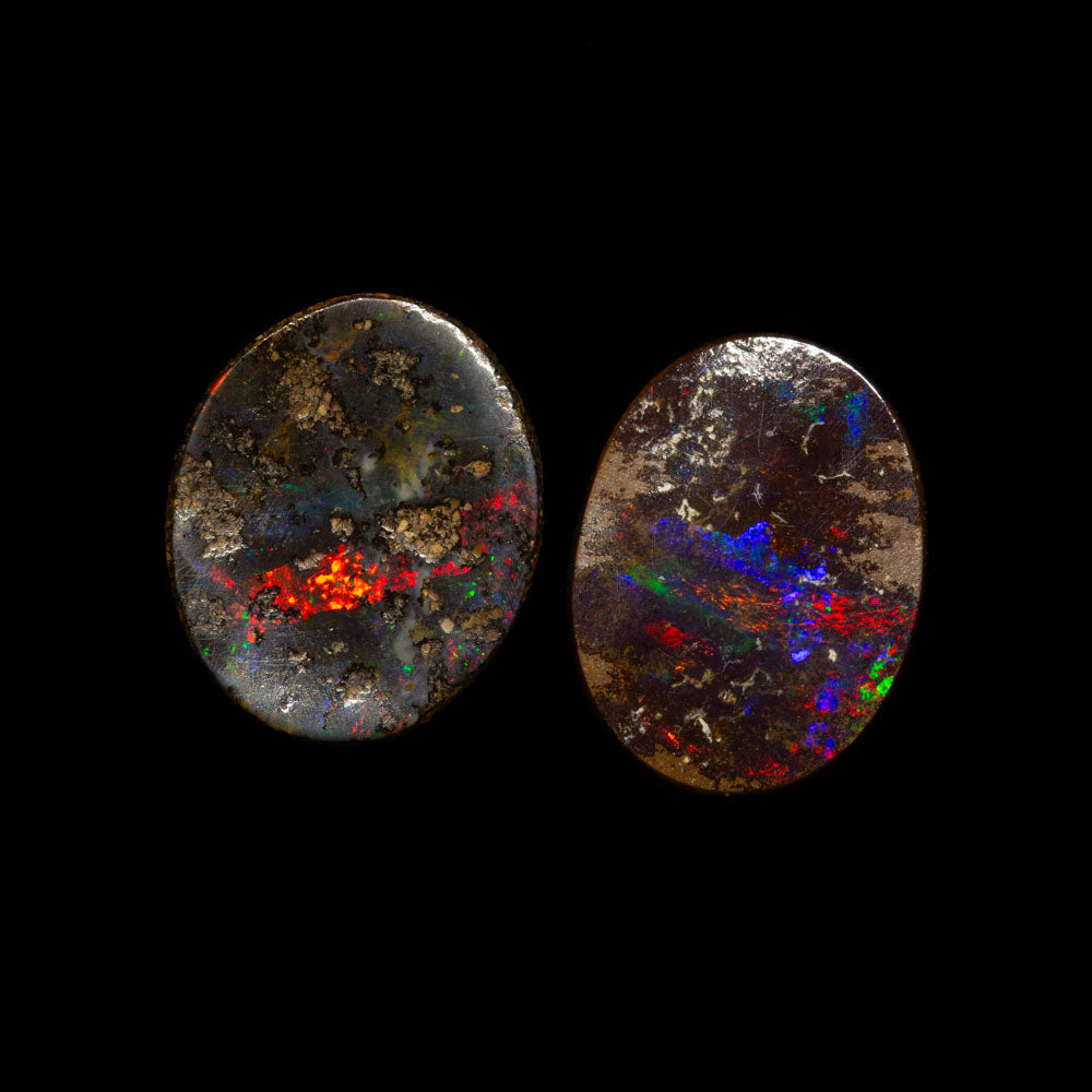 2.39 ct boulder opal pair 8.6x7.1x2.5mm