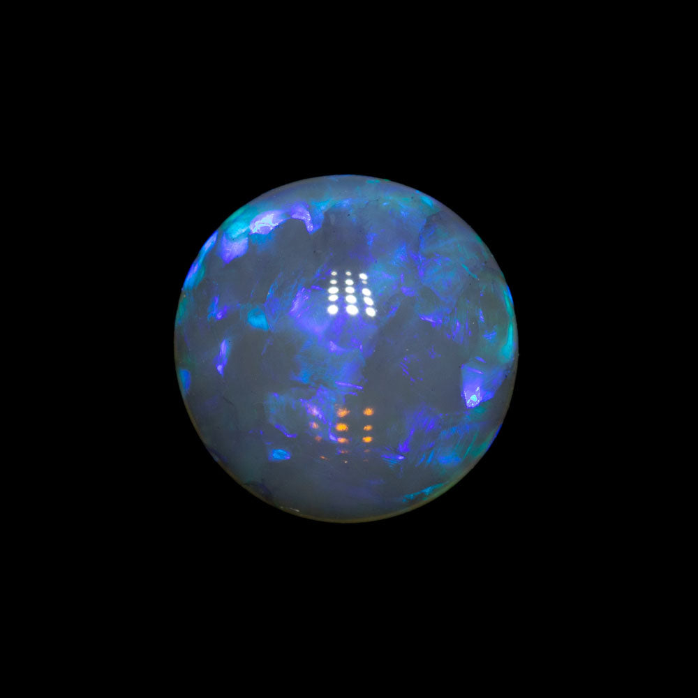 2.58 ct double-sided dark crystal opal 9.9x9.9x4.4mm