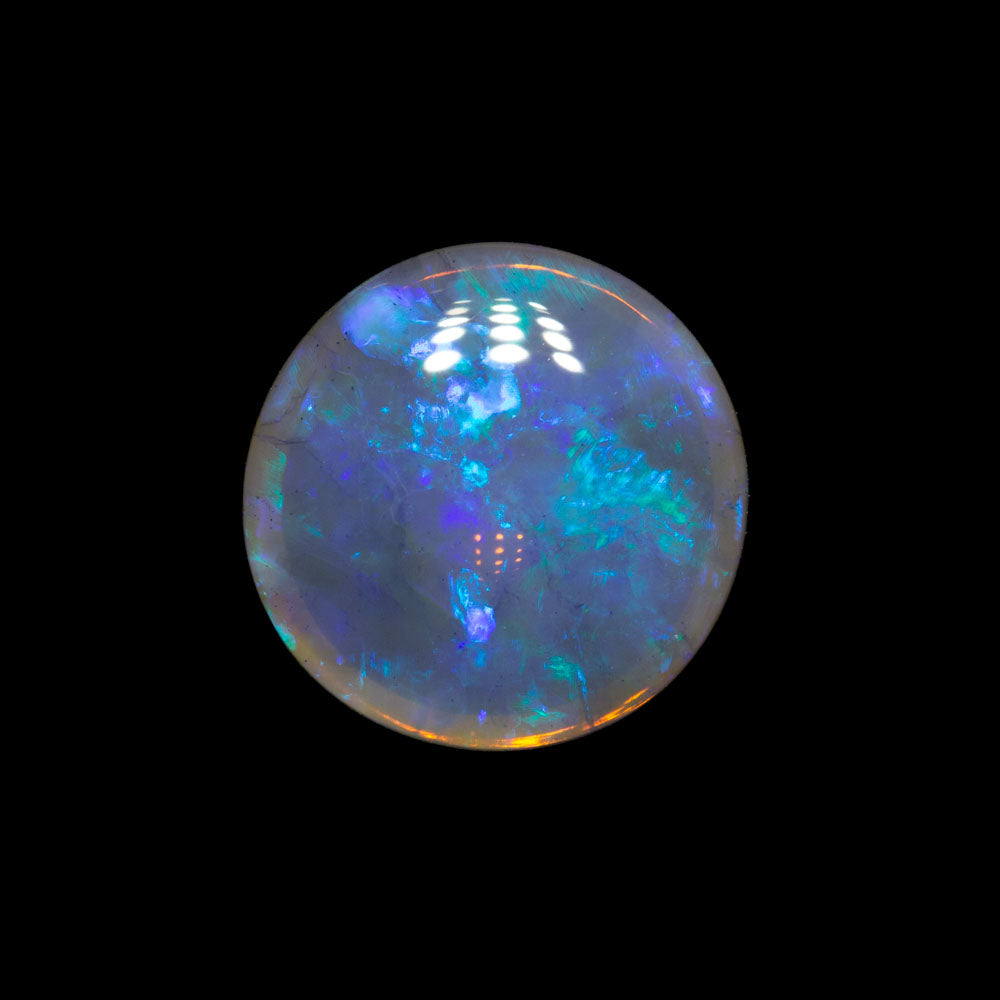 2.58 ct double-sided dark crystal opal 9.9x9.9x4.4mm