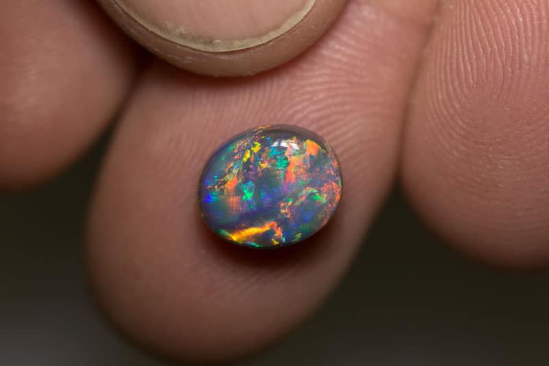 2.61 ct gem black opal 10x8x5mm