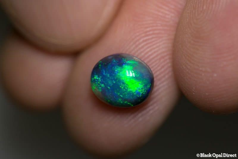 2.67 ct black opal gem 9.5x8x5mm