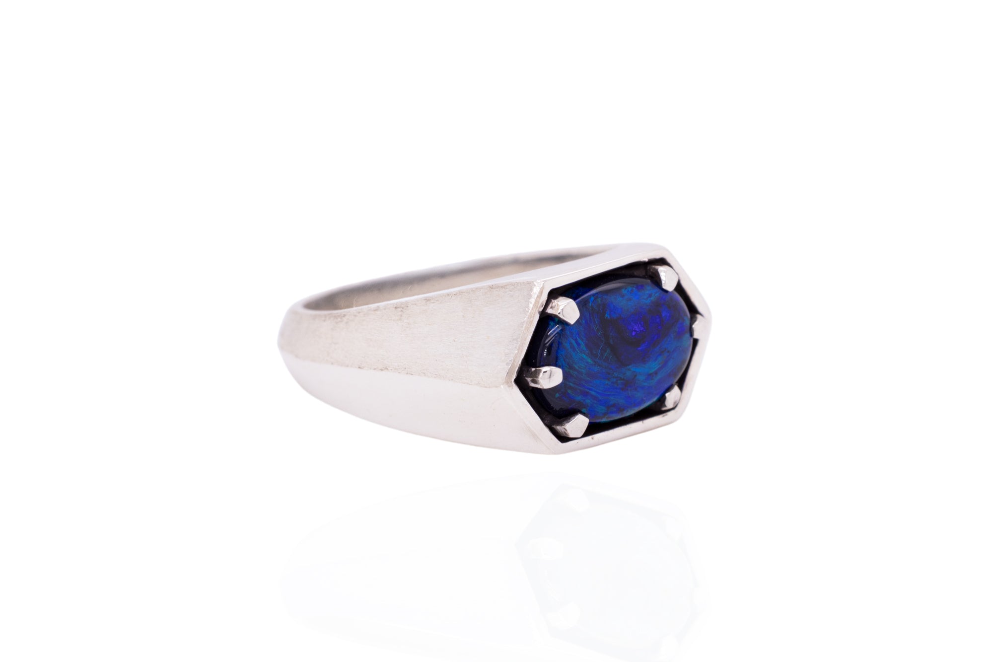 Saxon — Sterling Silver 2.73 ct Black Opal Ring