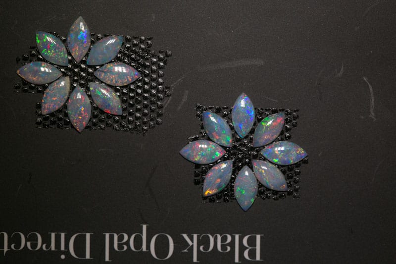 3.09 ct white opal suite 7x3.5mm 16 pieces