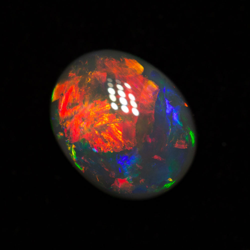 3.14 ct gem black opal 10.7x8.6x5mm