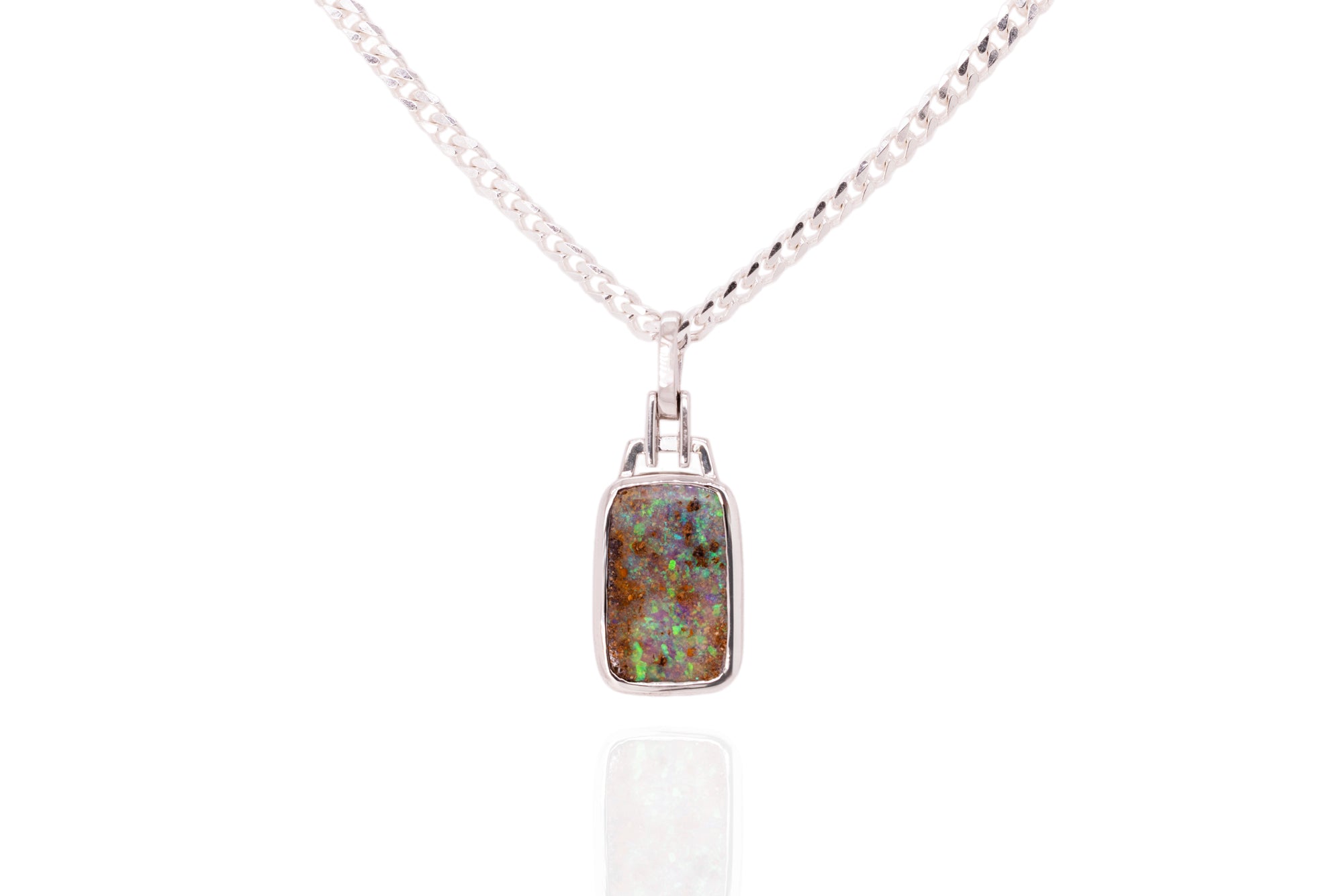 Sterling Silver 3.30 ct Boulder Opal Pendant