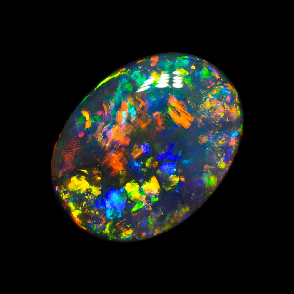 3.34 ct gem black opal 13.5x10.2x3.7mm
