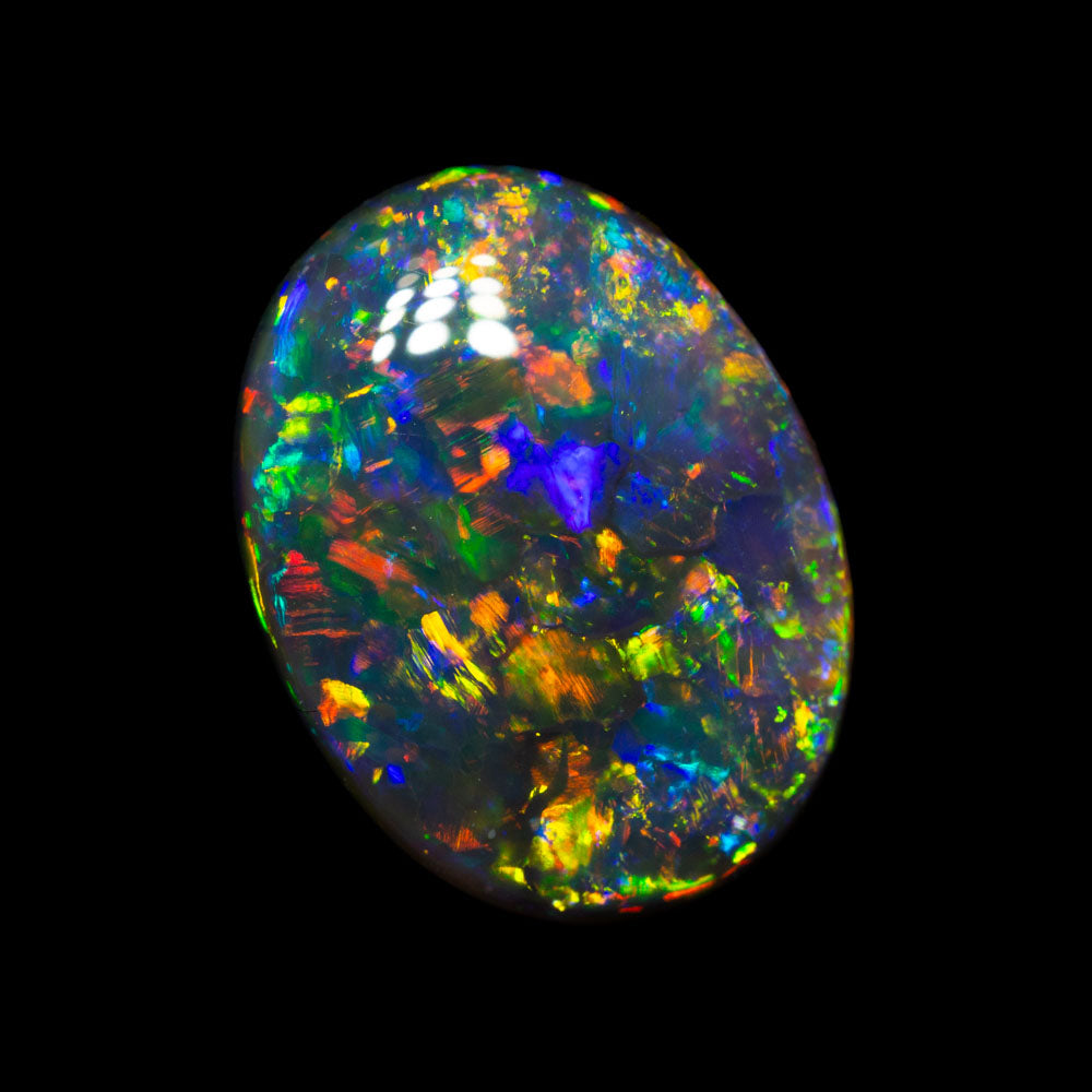 3.34 ct gem black opal 13.5x10.2x3.7mm